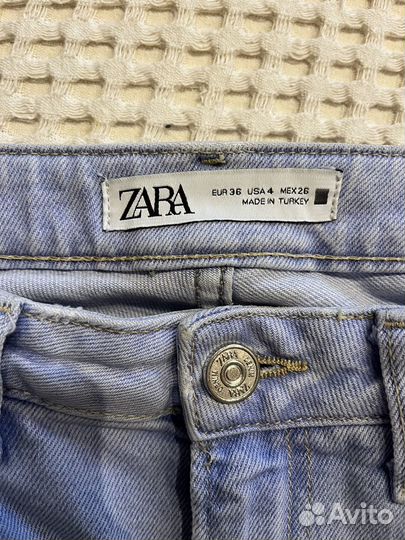 Джинсы zara с разрезами 36