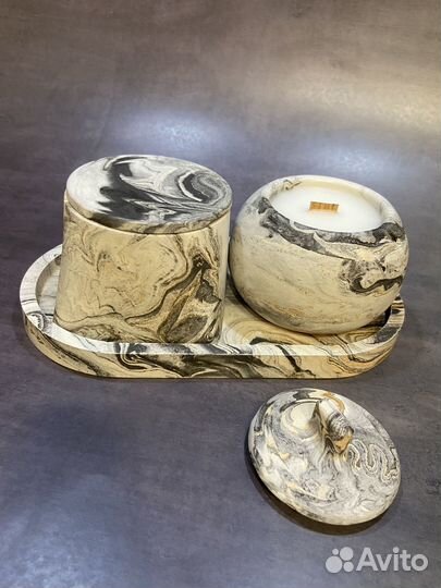 Свечи ручной работы, саше, набор, кокосовый воск