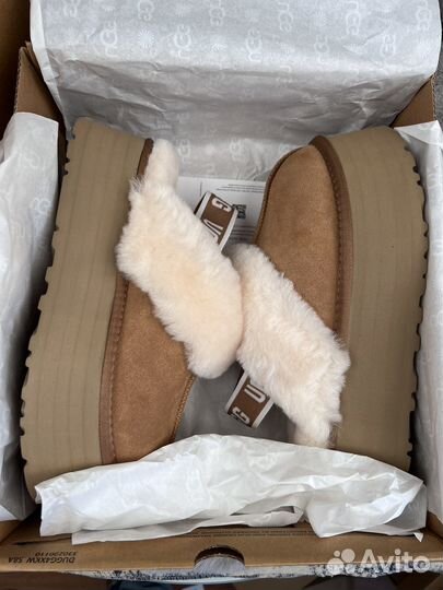 Тапочки Ugg Funkette Suede Platform Chestnut