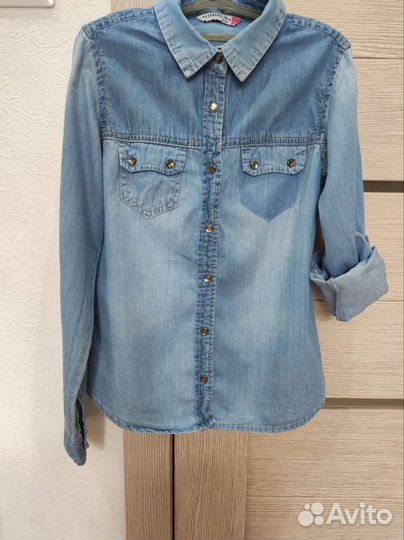 Джинсовая рубашка reserved на девочку 8 лет