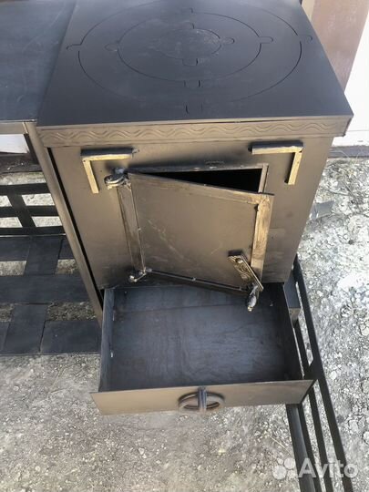 Мангал С крышей с печью под казан