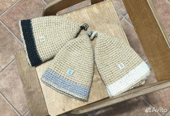 Шапка для бани джут