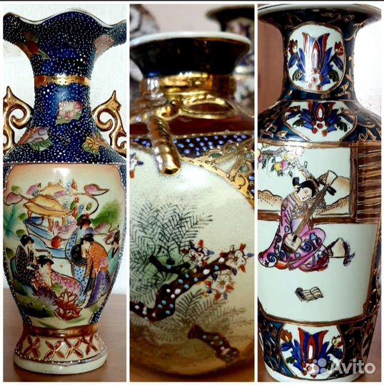 Вазы с позолотой. Ручная работа. Старый Китай