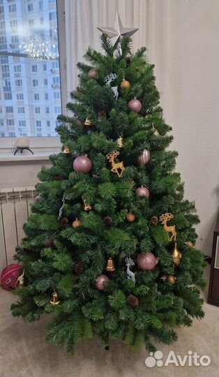 Ель искусственная 150см + игрушки+гирлянда