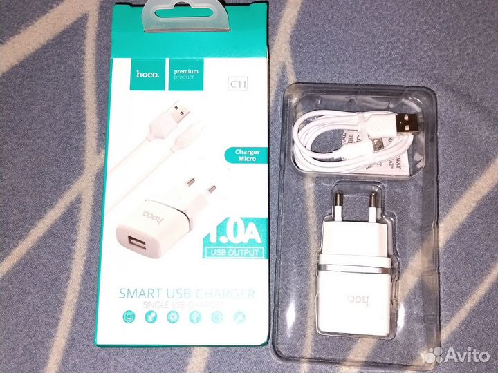 Зарядник+кабель для смартфона