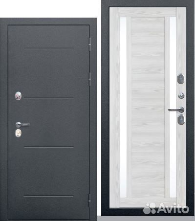 Дверь с терморазрывом 11 см Isoterma Серебро Царга