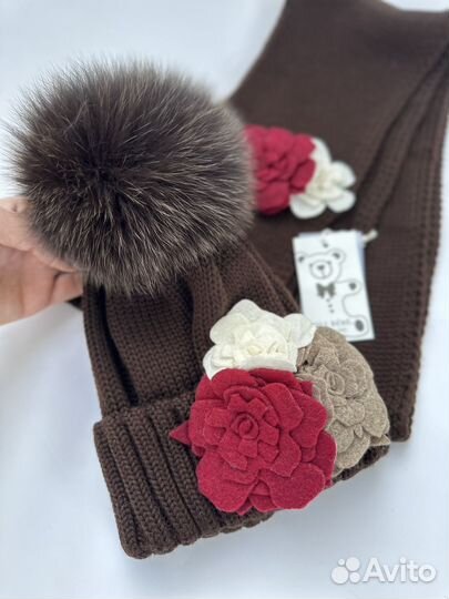 Шапка и шарф joli bebe новый оригинал