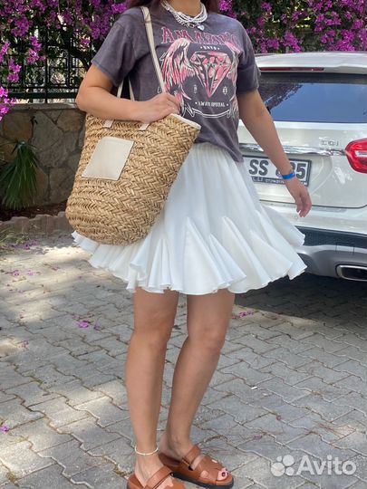 Юбка с воланом мини