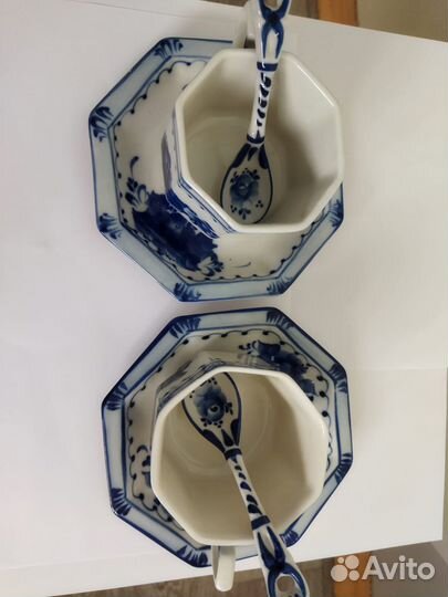 Чайная пара гжель 2 шт. и кружка гжель 1 шт