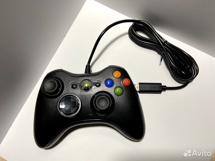 Xbox 360 геймпад проводной (черный)