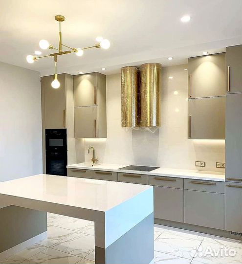 Прямая кухня с мдф фасадами