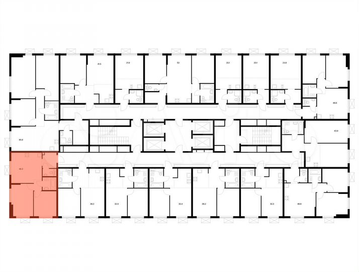 2-к. квартира, 46,3 м², 17/25 эт.