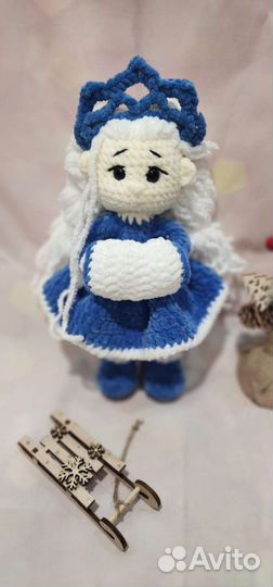 Плюшевая куколка. Снегурочка. Ручная работа