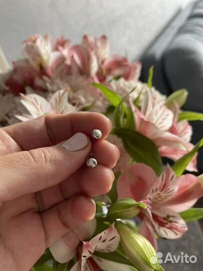 Серьги гвоздики серебро 925