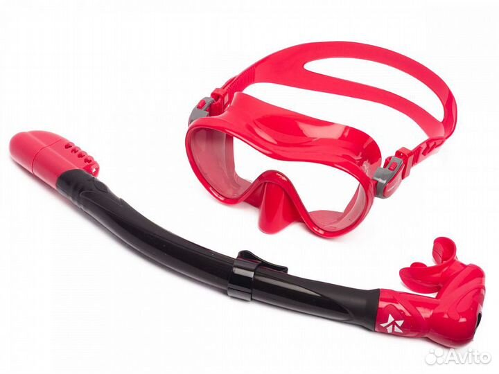 Комплект маска и трубка Агидель Dark Red Black