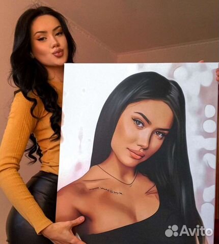 Портрет по фото на холсте