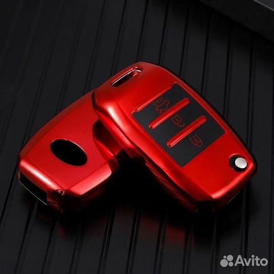 Чехол на ключ Kia / Киа 3 кнопки TPU red new