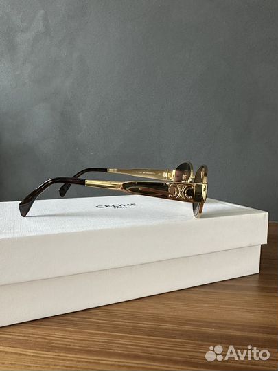 Celine pre-owned очки Triomphe metal gold