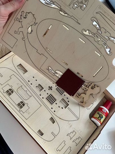 Сборная модель корабля из дерева 124 детали