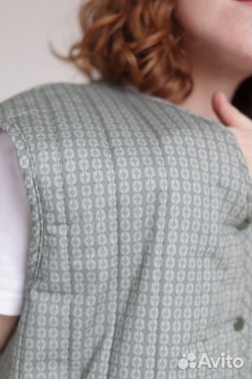 Стеганая душегрея хлопковая свободного кроя