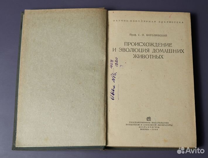 С. Боголюбский.Происхождение животных 1940