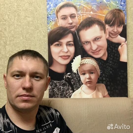 Портрет по фото на холсте