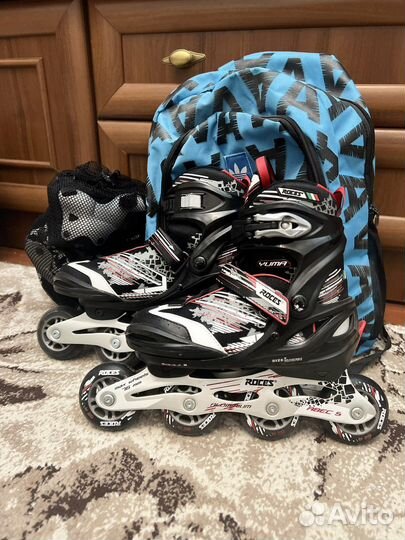 Ролики раздвижные 36-40 размер. сумка+защита