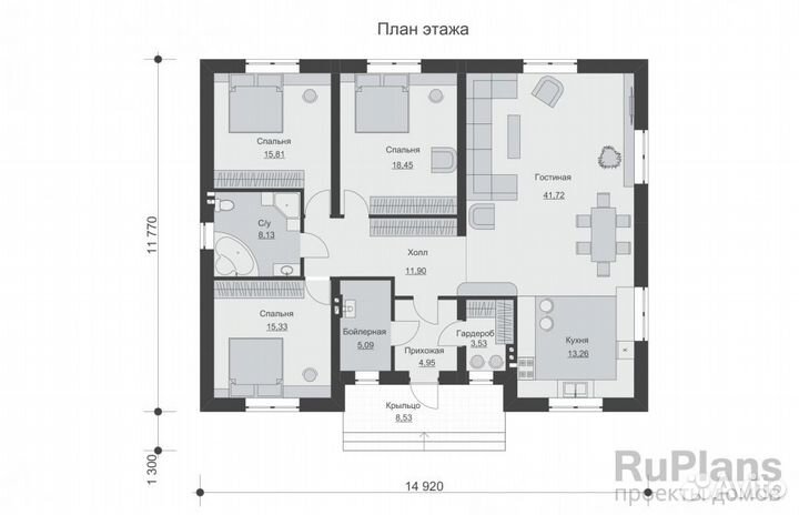 Готовый проект дома из газобетона