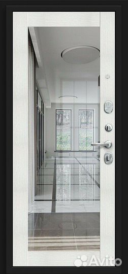 Входная дверь Флэт с зеркалом и с замками Kale