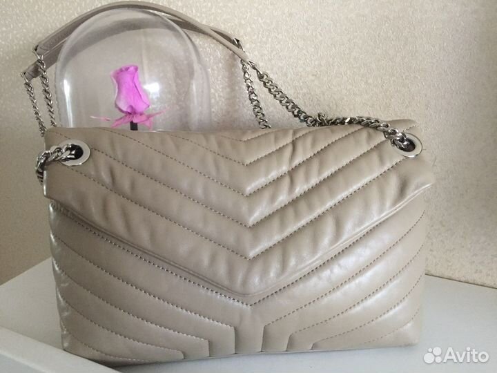 Сумка натуральная кожа бежевая