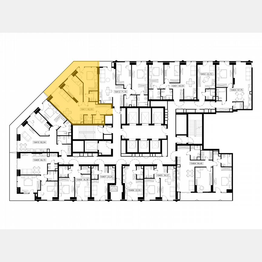 2-к. квартира, 82,4 м², 4/55 эт.