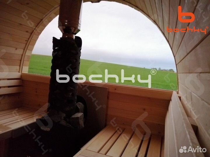 Мобильная баня 1,36x2м круг с гарантией