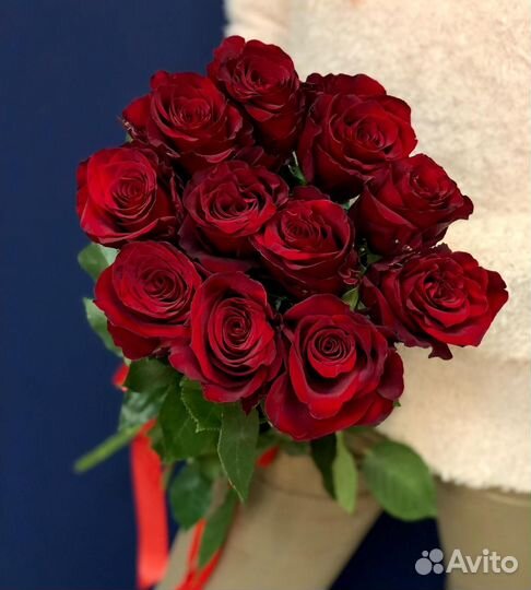 Букет из 11 красных роз Эквадор 70 см