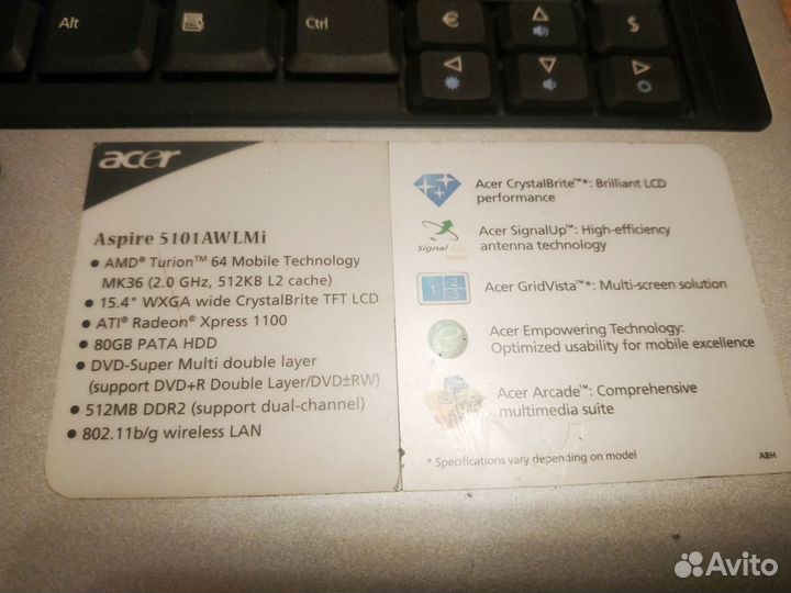 Ноутбук acer aspire