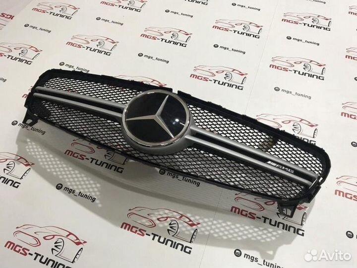 Решетка Mercedes A w176 AMG 45 Silver + AMG Дистр