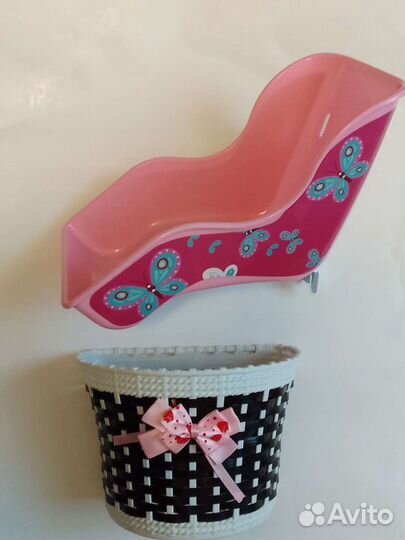 Корзинка и кукольное сиденье для велосипеда