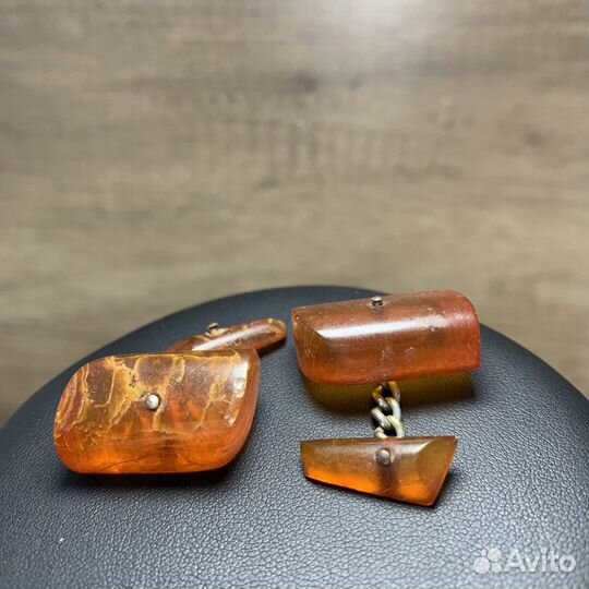 Винтажные Запонки Янтарные Ретро