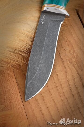 Нож Кречет К340 искусственный камень черный граб