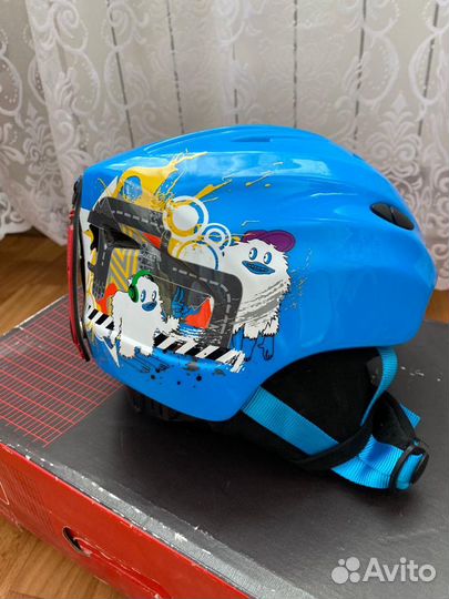 Детские горнолыжный шлем + горнолыжные очки