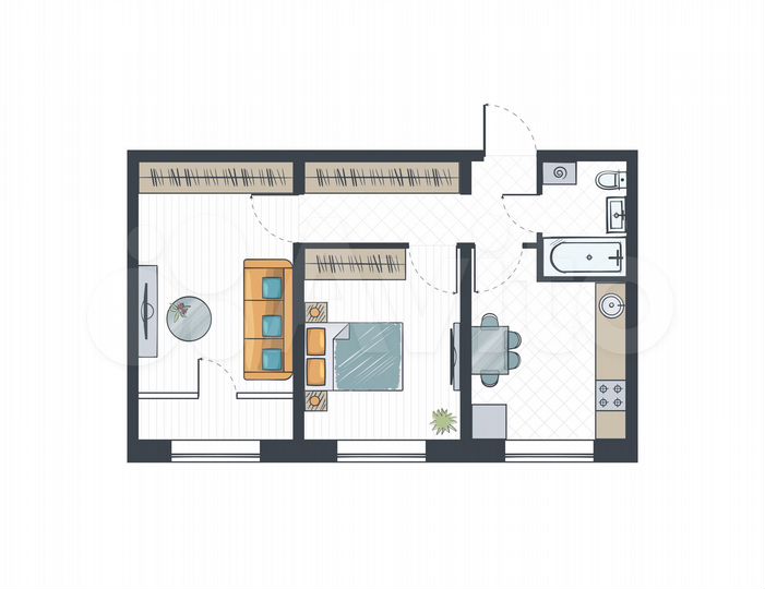 2-к. квартира, 51,4 м², 14/14 эт.
