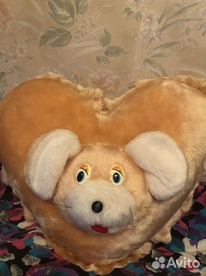 Подушка Мышка в форме сердечка 50 на 50 см