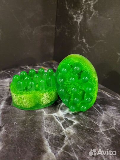 Массажное мыло ручной работы с люфой