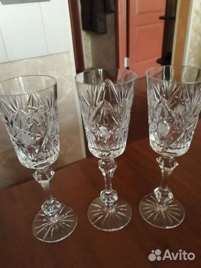 Фужеры хрустальные СССР Чехия