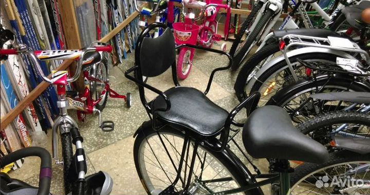 Детское кресло на багажник велосипеда (чёрное)