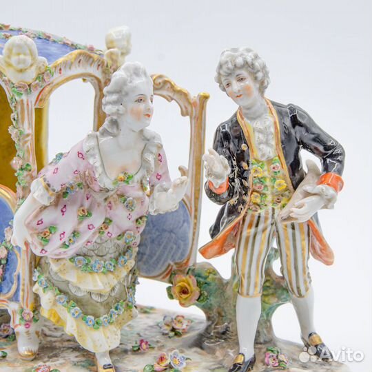 Антикварная фарфоровая статуэтка 19в Германия