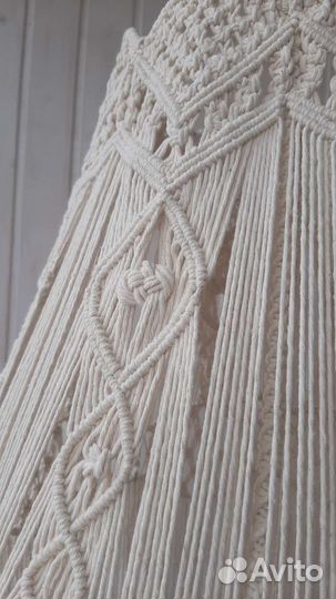 Торшер старинный. Абажур макраме. Ручная работа