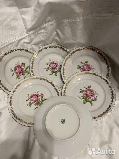 Тарелки чешский фарфор 6 штук