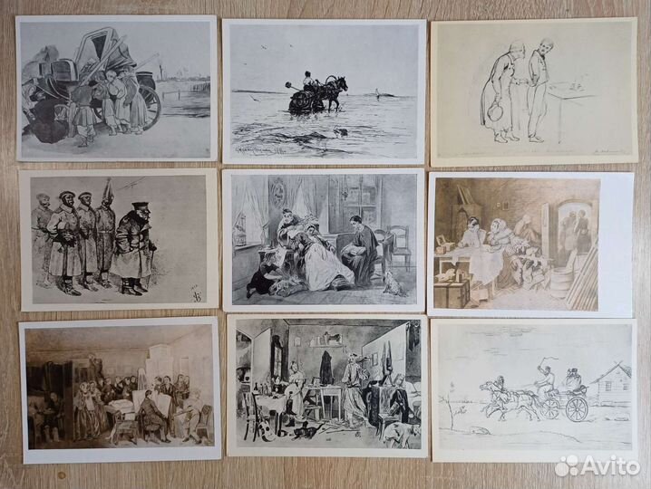Русская жизнь в графике, 19 открыток