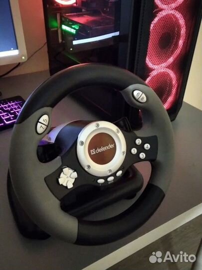 Игровой руль с педалями для пк