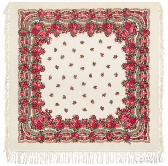 Павловопосадский платок Розовый сад